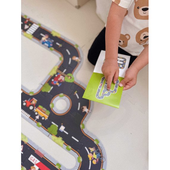 TOOKY TOY Kelionės galvosūkis vaikams Kelio modelis 21 dalis FSC Sertifikatas