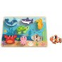 TOOKY TOY medinis Montessori galvosūkis Jūrų pasaulis žuvis Vėrinys želmuo