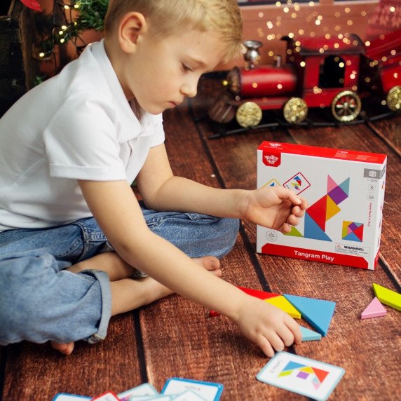 TOOKY TOY Medinis Tangram dėlionė