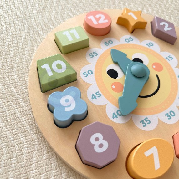 TOOKY TOY Medinis Laikrodis Švietimo Žaislas, Mokantis Laiką Formas