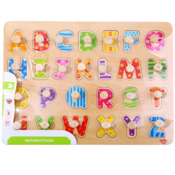 TOOKY TOY Puzzle Montessori Abėcėlės galvosūkis su smeigtukais