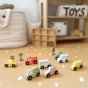 TOOKY TOY rinkinys iš medinių transporto priemonių ir eismo ženklų dėžutėje