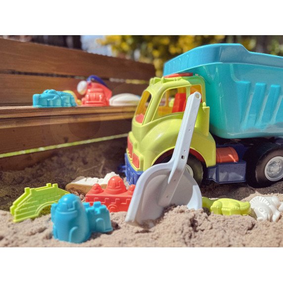WOOPIE smėlio rinkinys su sunkvežimiu 52 cm XXL ir 20 dalių formelių
