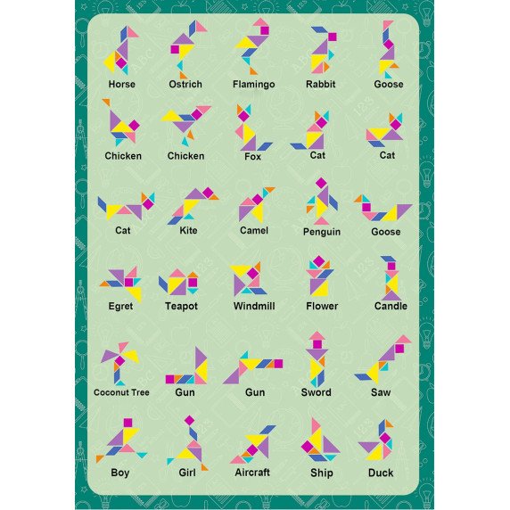 WOOPIE Tangram Magnetiniai Blokai 3D Galvosūkis
