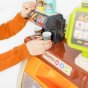 WOOPIE parduotuvės supermarketo vežimėlis pinigų skaičiuoklis Judami elementai + 65 priedų.