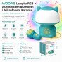 WOOPIE Daugiafunkcinė RGB lempa „Bluetooth“ garsiakalbis „Karaoke“ balsų moduliatorius SD kortelė AUX Turkio spalva