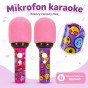 WOOPIE Belaidis Karaoke Mikrofonas su BT Garsiakalbiu LED Rožinis