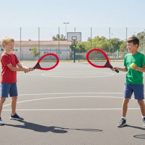 Dideli teniso badmintono raketės vaikams rinkinys + skrisulys