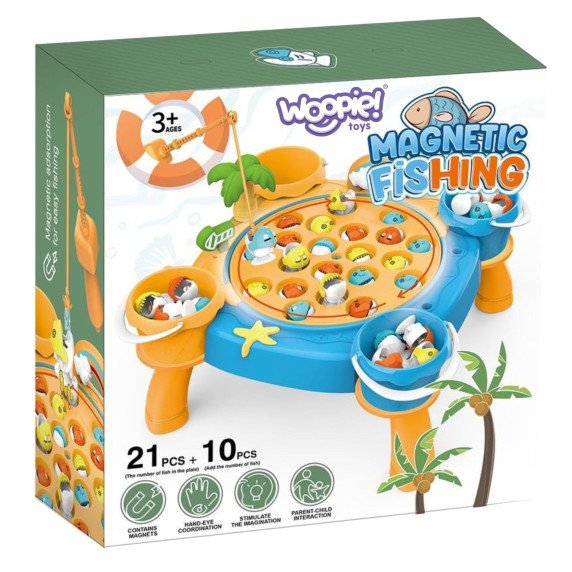 WOOPIE Žvejybos žaidimo rinkinys Žvejyba su magneta Mėlyna 36 vnt.