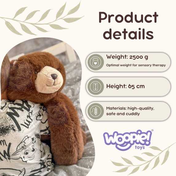WOOPIE Svorio Plušinis Meškiukas PriešStresinė Jautri Sunkioji Meškiukų Žaislą 65cm 2500g