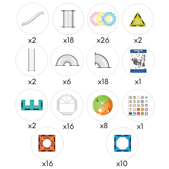 WOOPIE Magnetinės Konstrukcijų Blokėlių 3D Mokomasis Rinkinys Kambarių Traukinys 126 vnt.