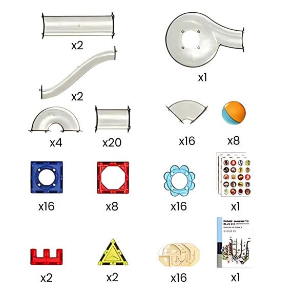 WOOPIE Magnetinės Konstrukcijų Blokai 3D Mokomasis Rinkinys Kamuolių Trajektorija 113 vnt.