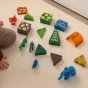 WOOPIE Magnetai statybiniai blokai 3D mokymo rinkinys Džiunglių gyvūnai 45 vnt.