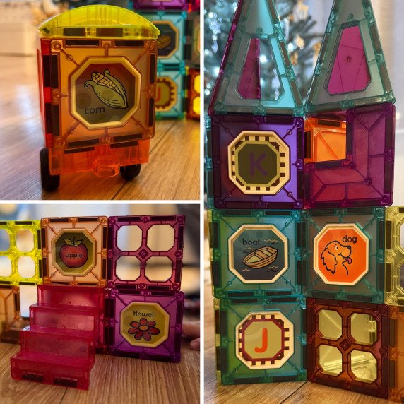 WOOPIE Magnetinis 3D Blokų Traukinio Rinkinys 71 vnt.