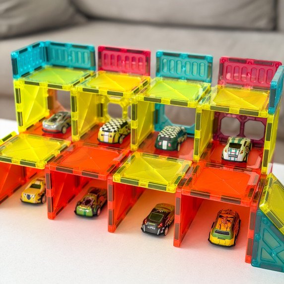 WOOPIE Magnetinės Statybinės Dėžės 7.5 cm Stovėjimas 112 vnt