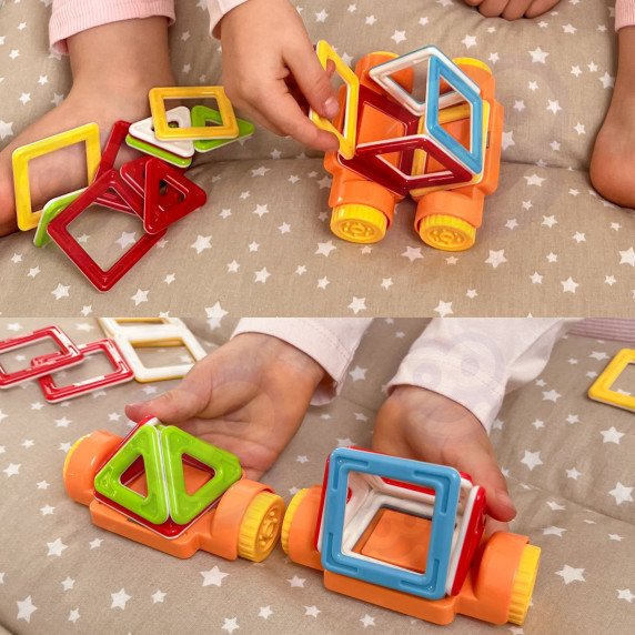 WOOPIE Magnetiniai Blokai Transporto Priemonėms Mini STEAM Pastatai 22 vnt.