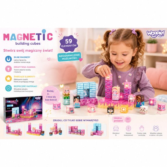WOOPIE Magnetinės Statybinės Blokė Scene 59 vnt.