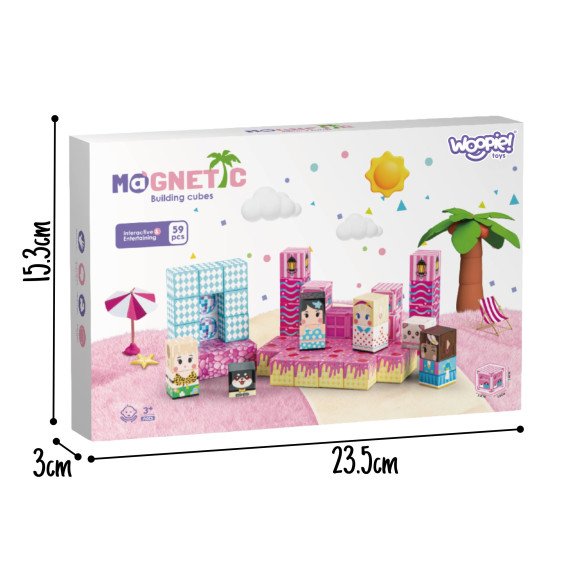 WOOPIE Magnetiniai Blokai Kubai Magnetai 59 vnt. 3D