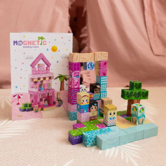 WOOPIE Magnetiniai Kubai Klijuojamieji Magnetai 86 vnt. 3D Edukacinis Galvosūkių Montesori Rinkinys Vaikams nuo 3 metų岁