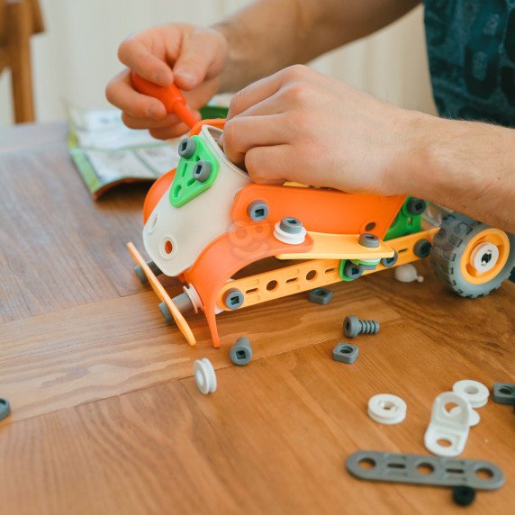 WOOPIE Statybos plytelės rinkinys STEM Transporto priemonės 163 vnt.