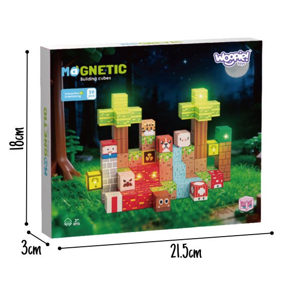 WOOPIE Magnetai kūrimo blokai Miškas 75 vnt.