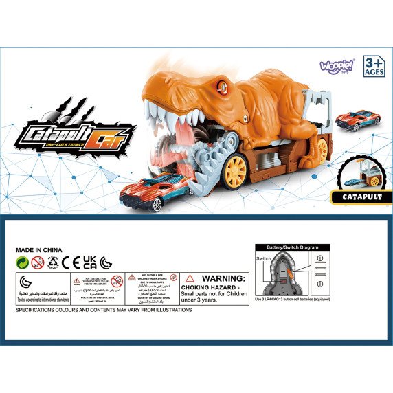 WOOPIE Dinosaur automobilis su leidikliu + automobilis 1 vnt.