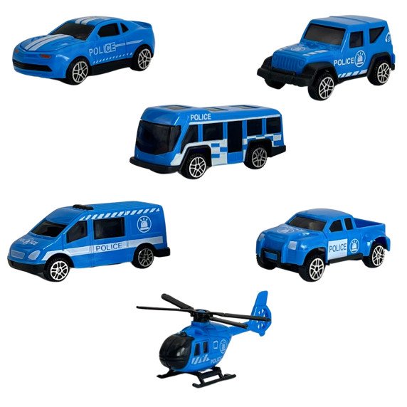 WOOPIE sunkvežimio transporterio rinkinys 3in1 mėlynas policija