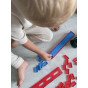 WOOPIE Elektrinis Traukinio Lokomotyvas Domino Blokams su Garu 80 vnt.