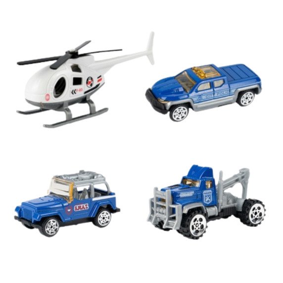 WOOPIE Garažas daugiaaukštis policijos automobilių slidinėjimo su helikopteriu stovėjimas.