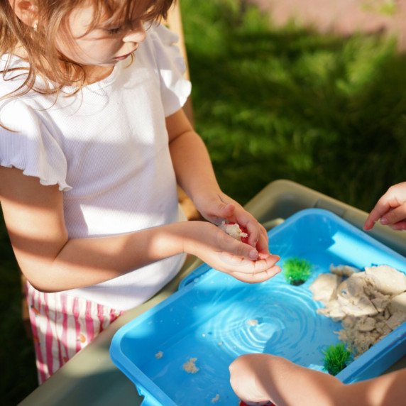 WOOPIE Kinetic Sand Magic vandeniui 18 dalų rinkinys su dėžute