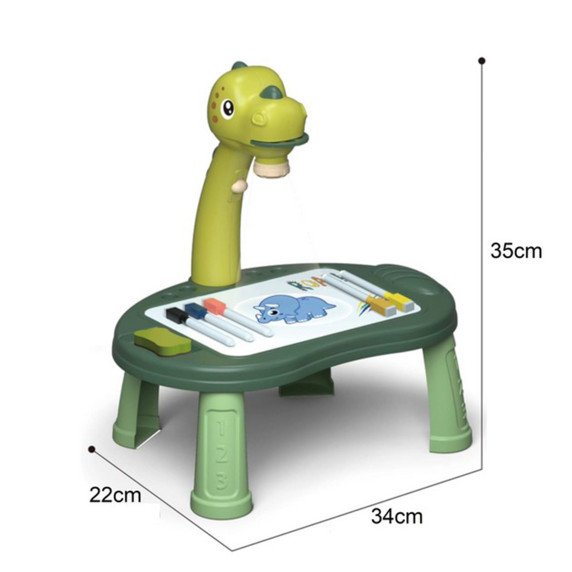 WOOPIE Paveikslėlių lenta Dinozaurų projektorius 24 šablonai + 2 žaidimai
