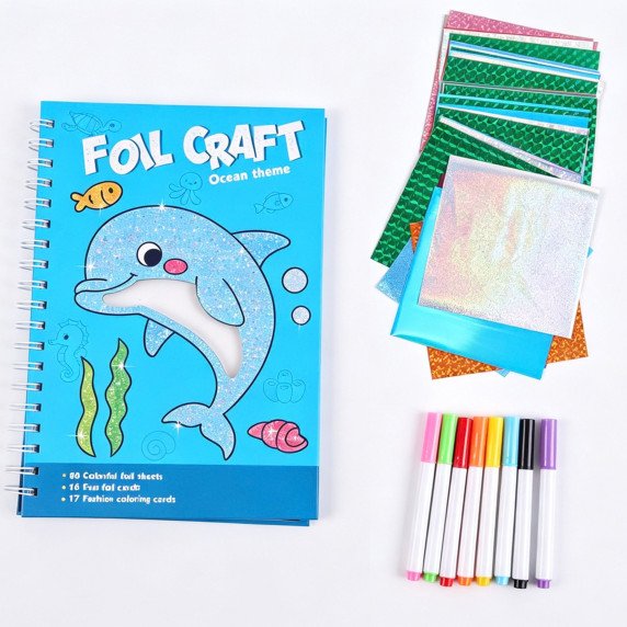 WOOPIE Meno Rinkinys Folija Koliažas Dažymas Delfinas 121 vnt.
