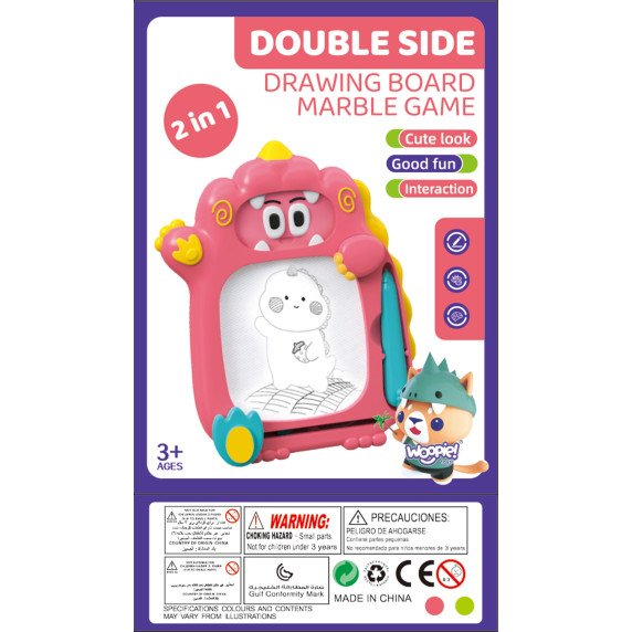 WOOPIE Znikopy magnetinis lenta 2in1 arkadinė žaidimų mašina Pinball Flipper rožinė