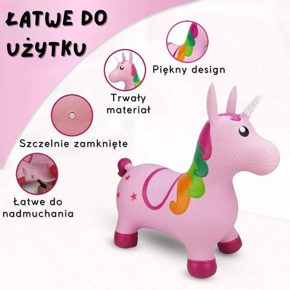 WOOPIE Rožinis Vienaragis Megztinis + Pompa