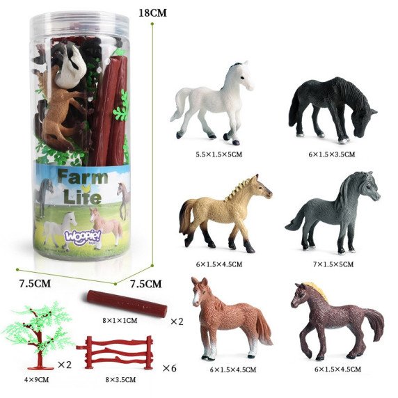 WOOPIE 16 arklių figūrų rinkinys