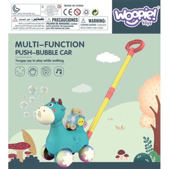 WOOPIE Stumkite karvę su garsu ir muilo burbulais mėlynąja spalva