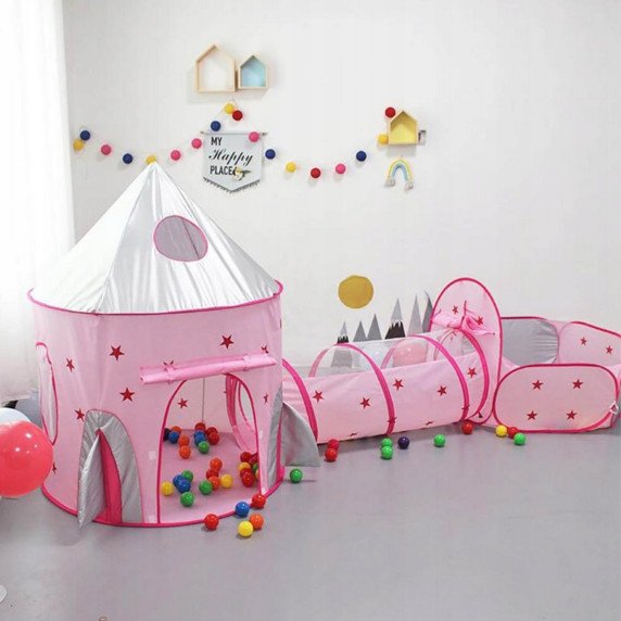 WOOPIE Princesės rūmai Palapinė XXL Tuneliuose Namelis Sausraskas Bazineibagai