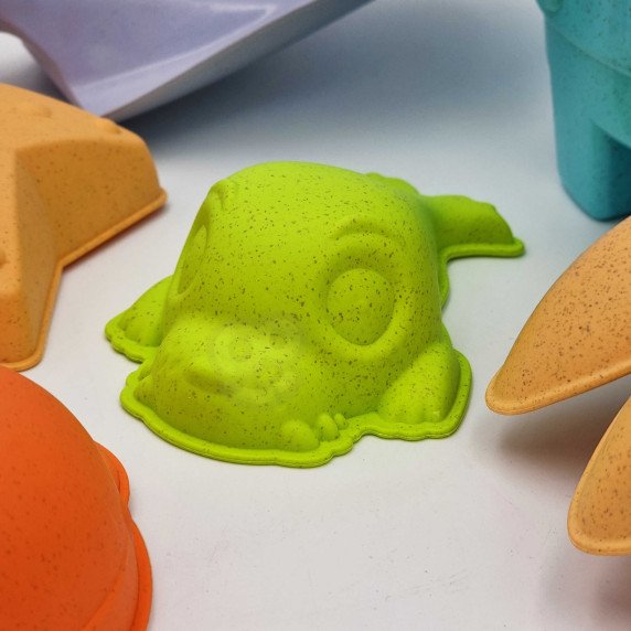 WOOPIE GREEN Smėlio kibiras rinkinys 8 vnt. BIOGDNĖŽŲ ORGANINIŲ MATERIALES