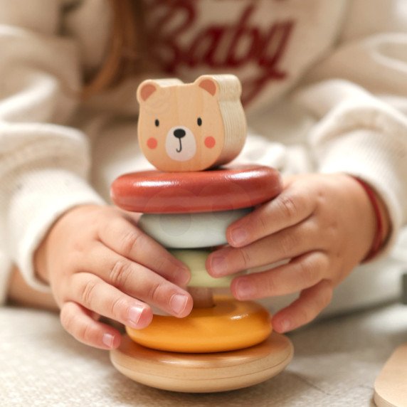 WOOPIE GREEN Rūšiavimo dėžė 3in1 Blokai Piramidė Elefantas FSC