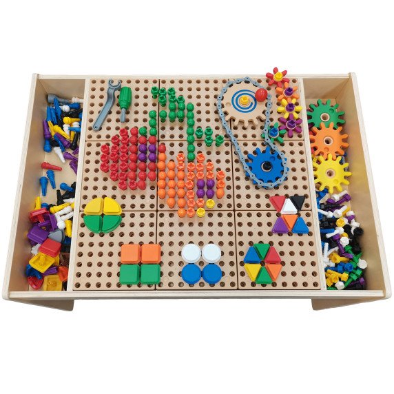 MASTERKIDZ Medinis Edukacinis Stalas + STEM SIENOS PRIEDAI