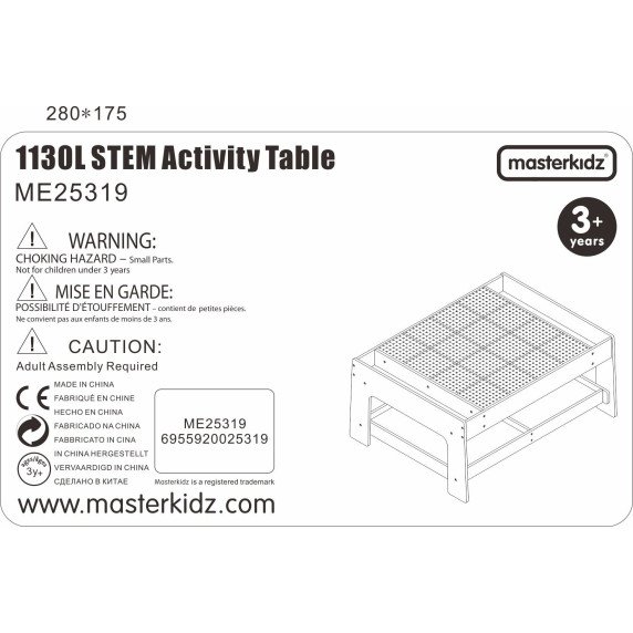 MASTERKIDZ Medinis edukacinis stalas + STEM SIENOS AKSESUARAI + 135 Blokai