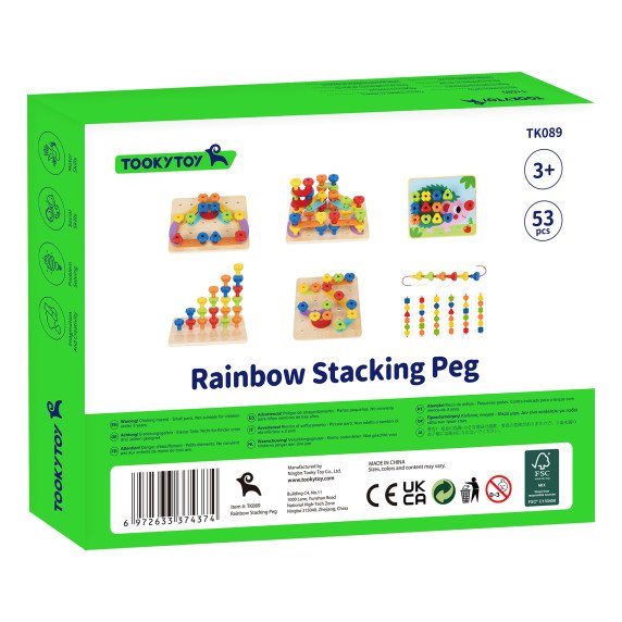 TOOKY TOY Daugiafunkcinė Lentos Rinkinys Su Spalvotais Varžtais Mokomosios Formos