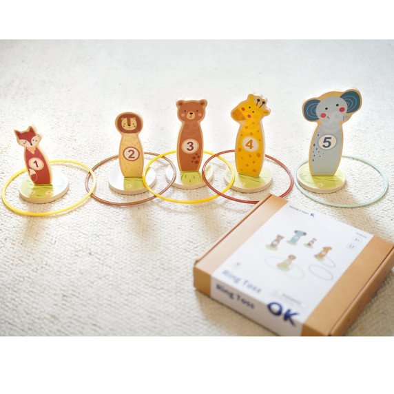 TOOKY TOY Mėtymo į Taikinį Medinis Įgūdžių Žaidimas Šachmatos 15 vnt.