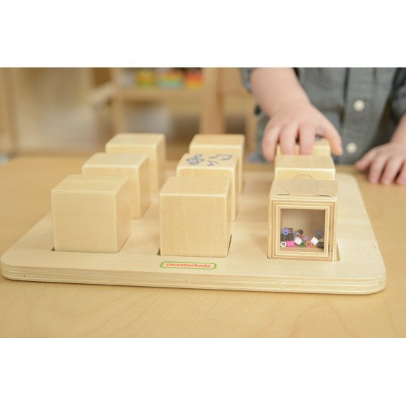 MASTERKIDZ Medinis jutiklinis rūšiavimo žaislas su garsais, Montesori