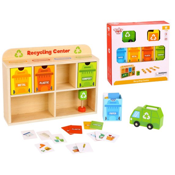 TOOKY TOY Medinis perdirbimo centro mokomasis rūšiaviklis