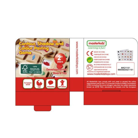 MASTERKIDZ Tamsiųjų formų atpažinimo žaidimas - poravimas - Montessori