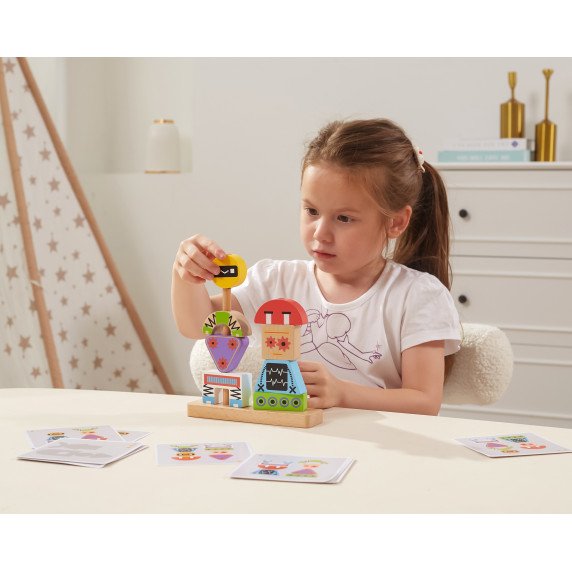 VIGA Robotai Piramidės Galvosūkis + Raštai, 8 vnt.