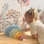 TOOKY TOY Pastel Puzzle mediniai Montessori vaivorykštės blokai
