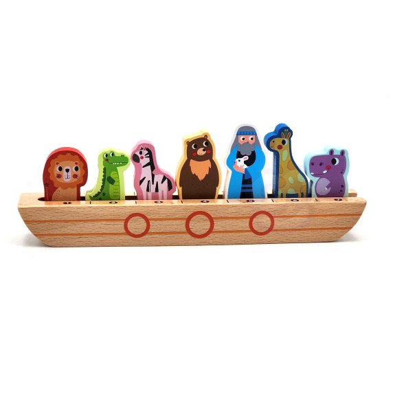 TOOKY TOY Medinis galvosūkis vaikams Nojus ir gyvūnai