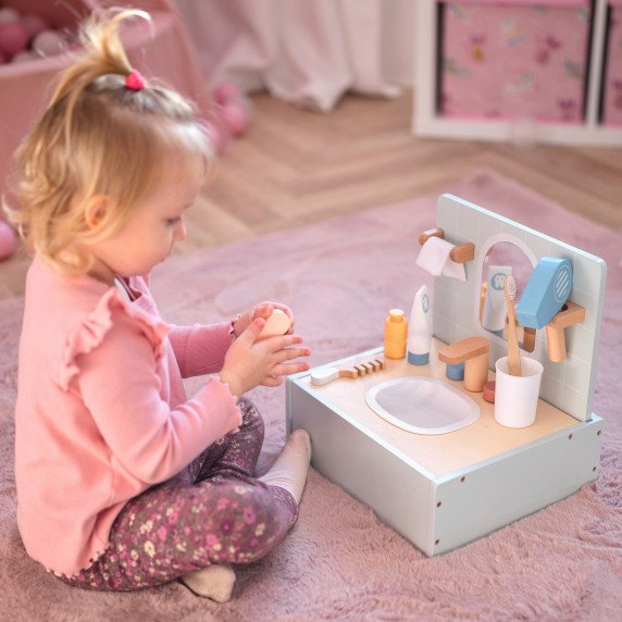 TOOKY TOY tualetinis vonios kambarys medinis tualetas su priedais